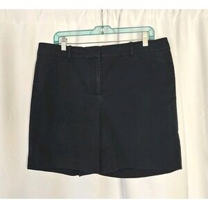Talbots Navy Blue Chino Bermuda Shorts Womens Size 12~ 7 Inch Flat Front